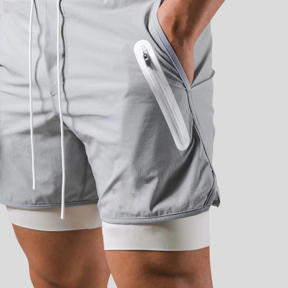 Pantalones cortos para hombre con forro interior de compresión