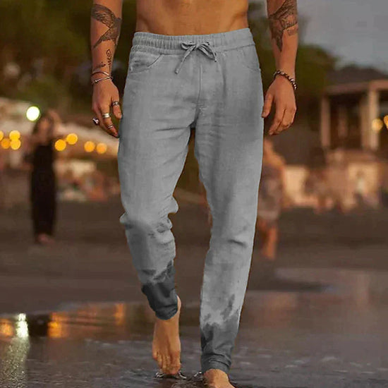 Pantalones para hombre con cintura elástica y cordón