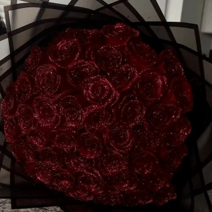 Ramo de rosas artificiales con brillo