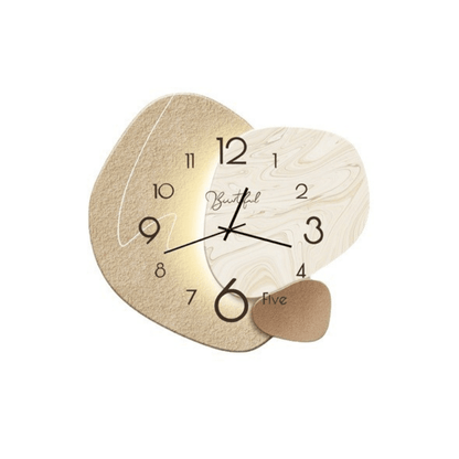 Reloj de pared abstracto de capas con números arábigos