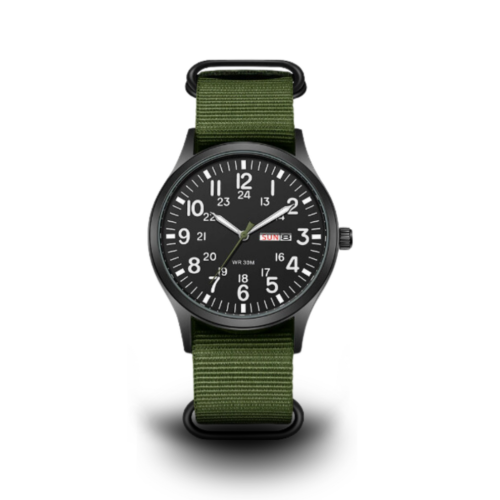 Reloj de pulsera para hombre con esfera de doble escala de tiempo