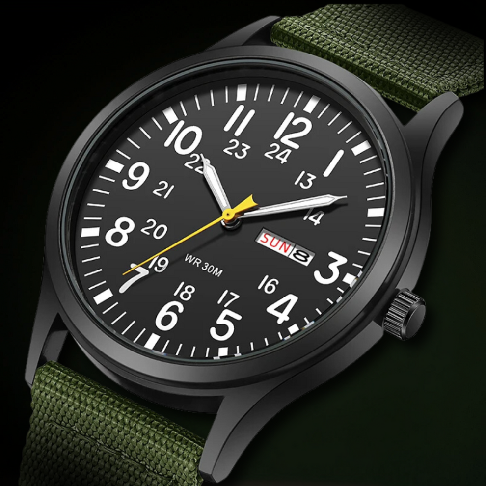 Reloj de pulsera para hombre con esfera de doble escala de tiempo