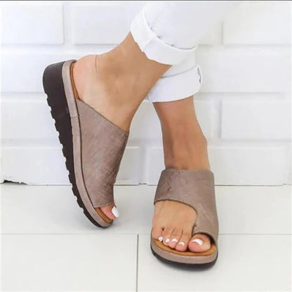 Sandalias de cuña con lazo para el dedo para mujer