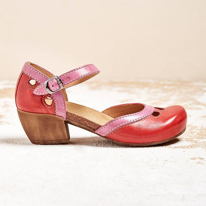 Sandalias para mujer con punta cerrada y correa con hebilla