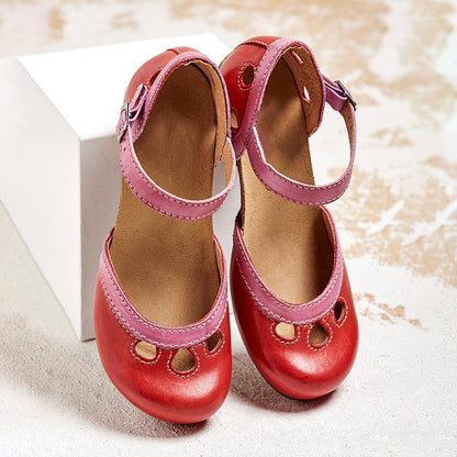 Sandalias para mujer con punta cerrada y correa con hebilla