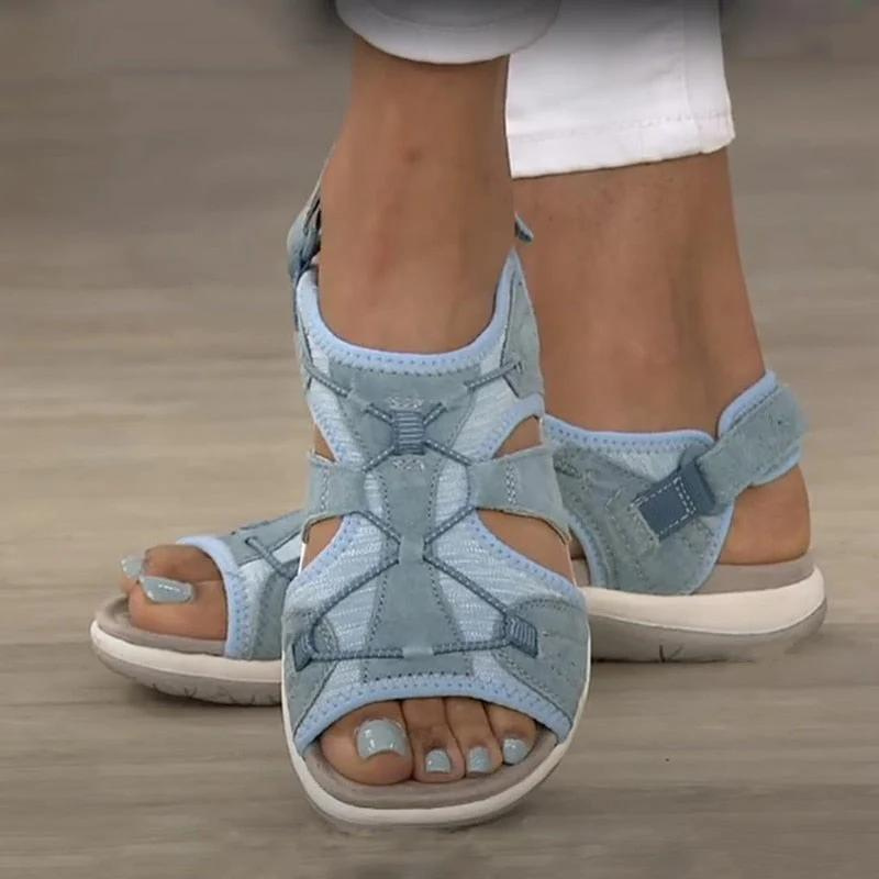 Sandalias para mujer de punta abierta con múltiples tiras