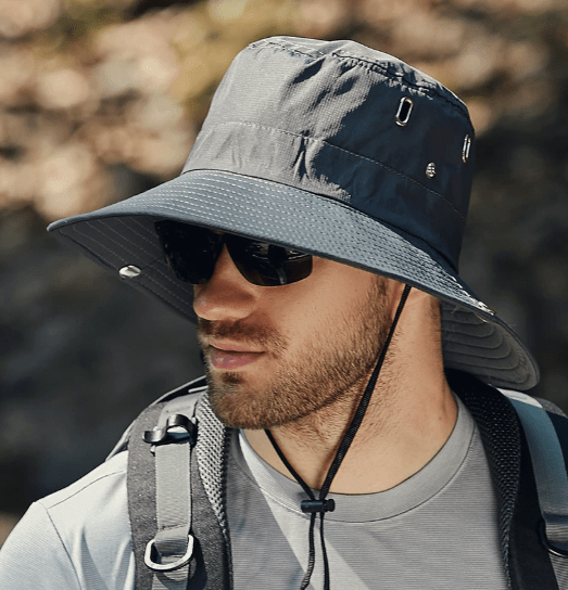Sombrero de sol para hombre con cordón para la barbilla