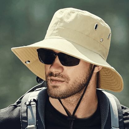 Sombrero de sol para hombre con cordón para la barbilla