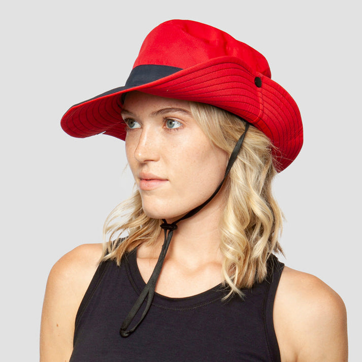 Sombrero de sol para mujer con ala ancha y botones a presión laterales