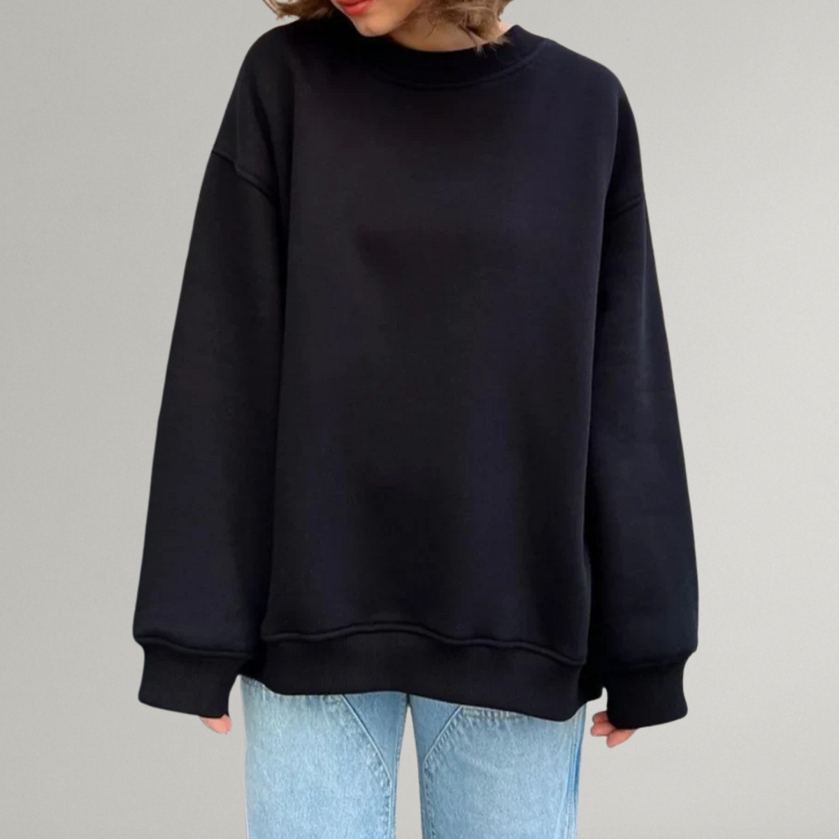 Sudadera Oversize de Mujer - Cuello Redondo y Manga Larga