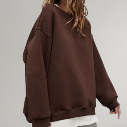 Sudadera Oversize de Mujer - Cuello Redondo y Manga Larga