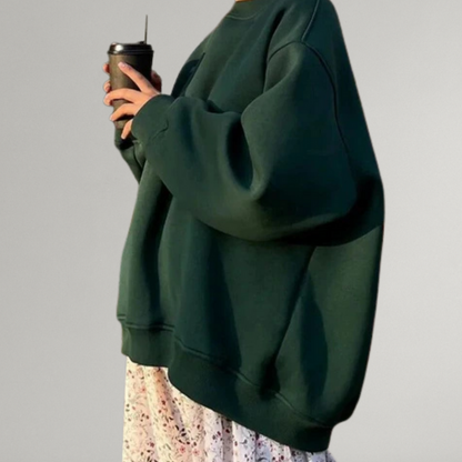 Sudadera Oversize de Mujer - Cuello Redondo y Manga Larga