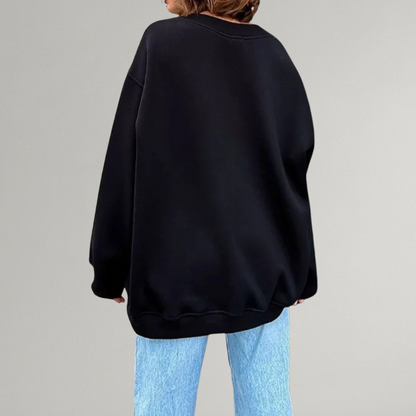 Sudadera Oversize de Mujer - Cuello Redondo y Manga Larga