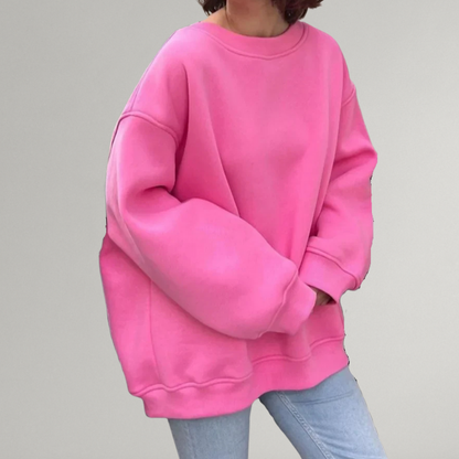 Sudadera Oversize de Mujer - Cuello Redondo y Manga Larga