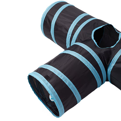 Túnel para mascotas en forma de T con múltiples aberturas
