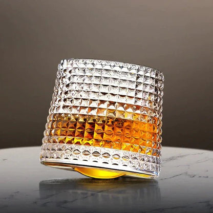 Vaso de whisky giratorio con base redondeada