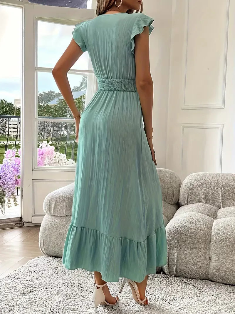 Vestido de Mujer Invitada de Boda con Escote Cruzado - Maxi