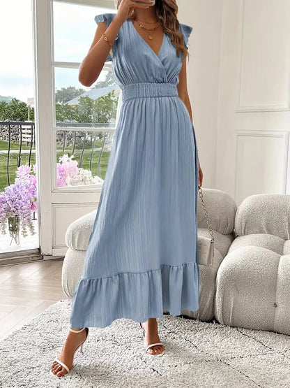 Vestido de Mujer Invitada de Boda con Escote Cruzado - Maxi