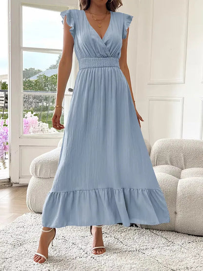 Vestido de Mujer Invitada de Boda con Escote Cruzado - Maxi