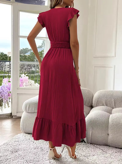 Vestido de Mujer Invitada de Boda con Escote Cruzado - Maxi