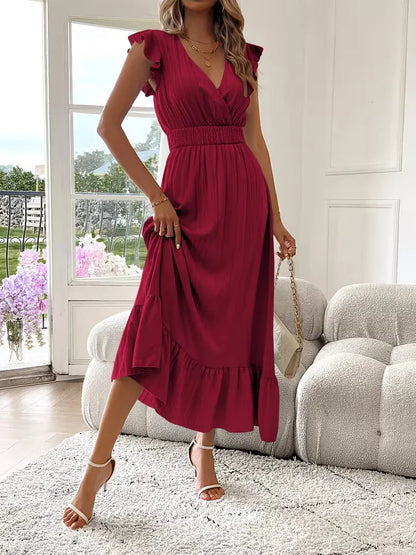 Vestido de Mujer Invitada de Boda con Escote Cruzado - Maxi