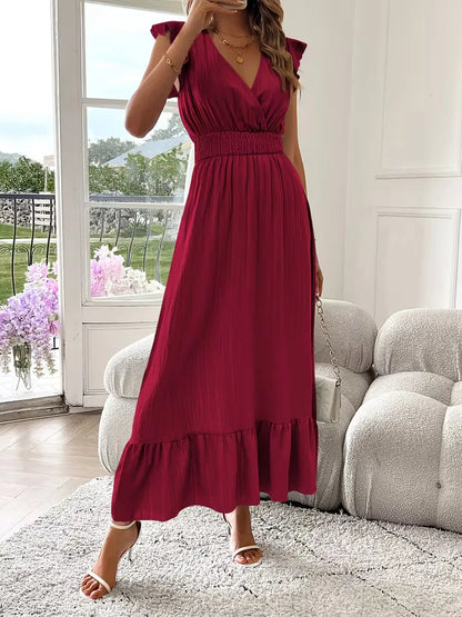 Vestido de Mujer Invitada de Boda con Escote Cruzado - Maxi