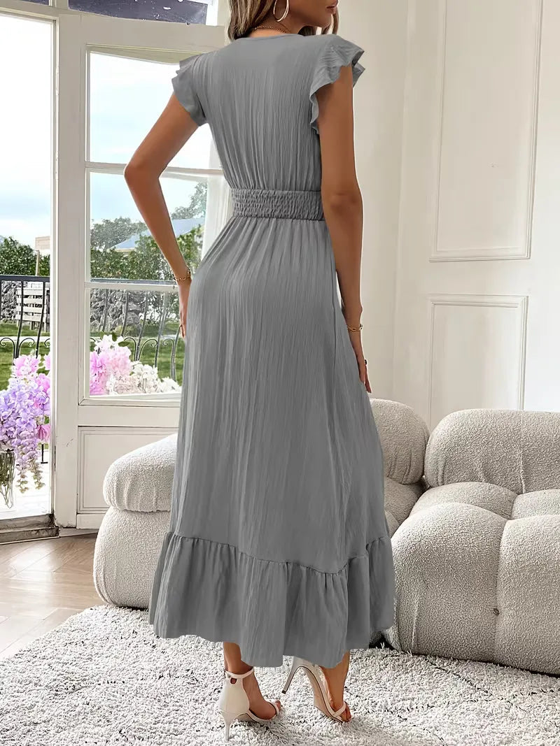 Vestido de Mujer Invitada de Boda con Escote Cruzado - Maxi
