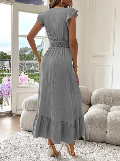 Vestido de Mujer Invitada de Boda con Escote Cruzado - Maxi