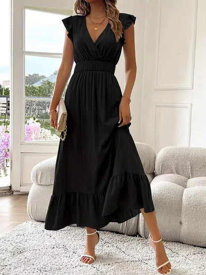 Vestido de Mujer Invitada de Boda con Escote Cruzado - Maxi