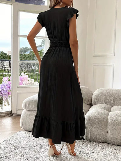 Vestido de Mujer Invitada de Boda con Escote Cruzado - Maxi