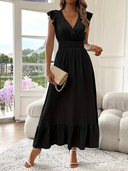 Vestido de Mujer Invitada de Boda con Escote Cruzado - Maxi