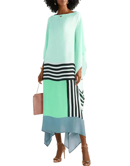 Vestido kaftán para mujer con patrón de rayas
