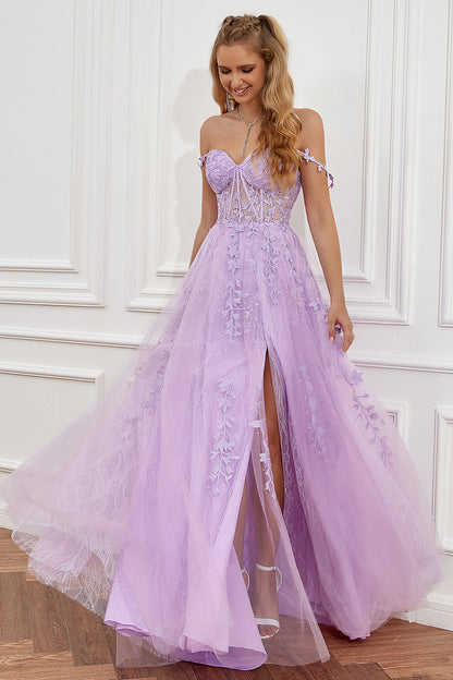 Vestido largo de corte A para mujer con abertura en la pierna