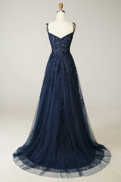 Vestido largo de corte A para mujer con abertura en la pierna
