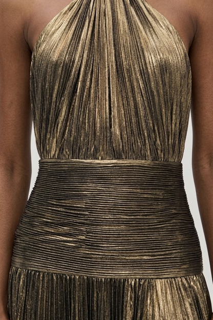 Vestido Largo de Mujer para Invitada de Boda con Cuello Halter | Maxi