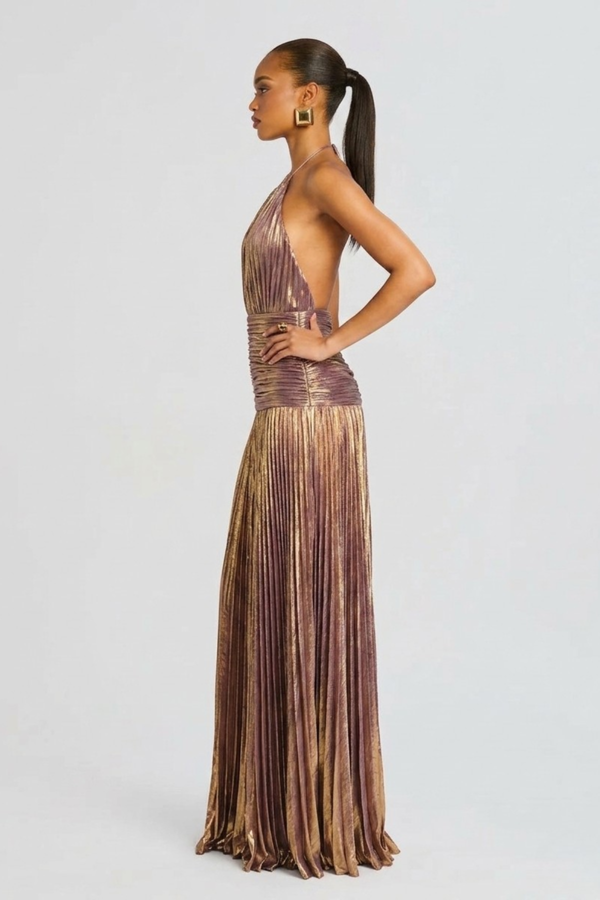Vestido Largo de Mujer para Invitada de Boda con Cuello Halter | Maxi