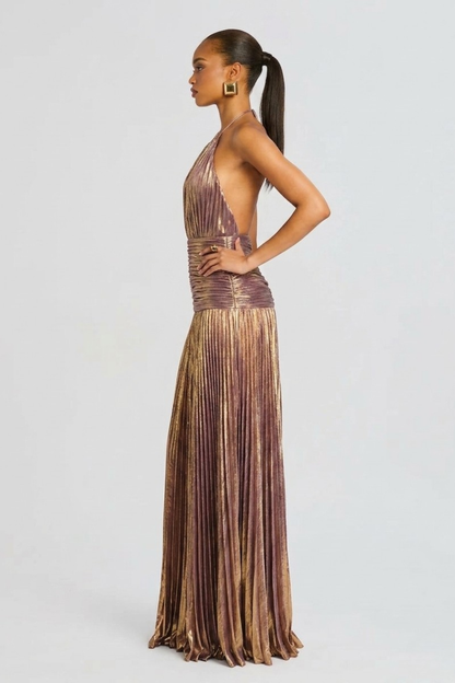 Vestido Largo de Mujer para Invitada de Boda con Cuello Halter | Maxi