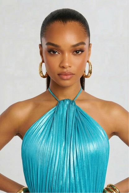 Vestido Largo de Mujer para Invitada de Boda con Cuello Halter | Maxi