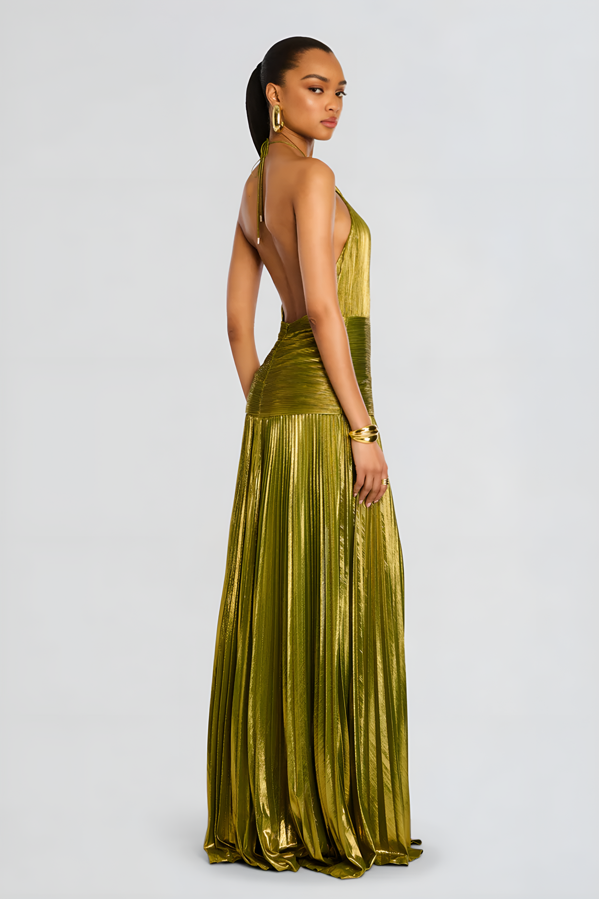 Vestido Largo de Mujer para Invitada de Boda con Cuello Halter | Maxi