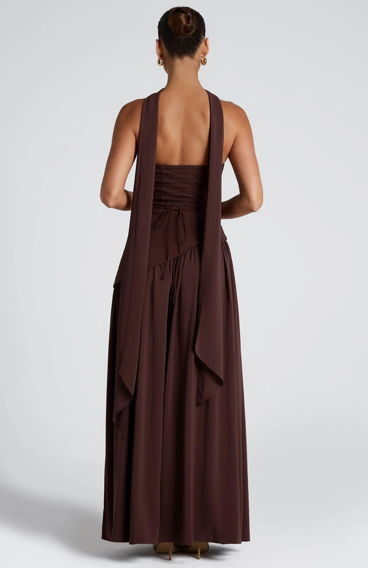 Vestido Largo de Mujer para Invitada de Boda con Escote Palabra de Honor -Maxi