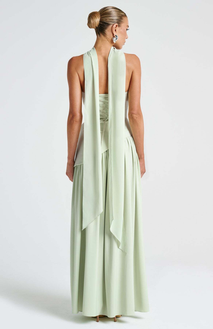 Vestido Largo de Mujer para Invitada de Boda con Escote Palabra de Honor -Maxi