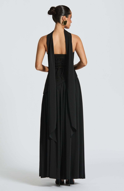 Vestido Largo de Mujer para Invitada de Boda con Escote Palabra de Honor -Maxi