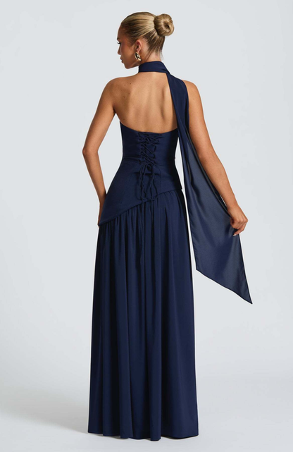 Vestido Largo de Mujer para Invitada de Boda con Escote Palabra de Honor -Maxi