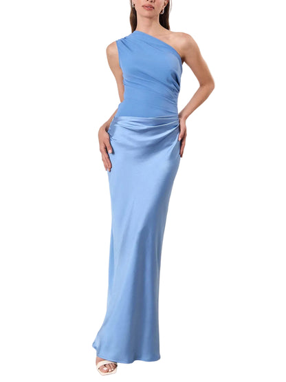 Vestido maxi de un solo hombro para mujer