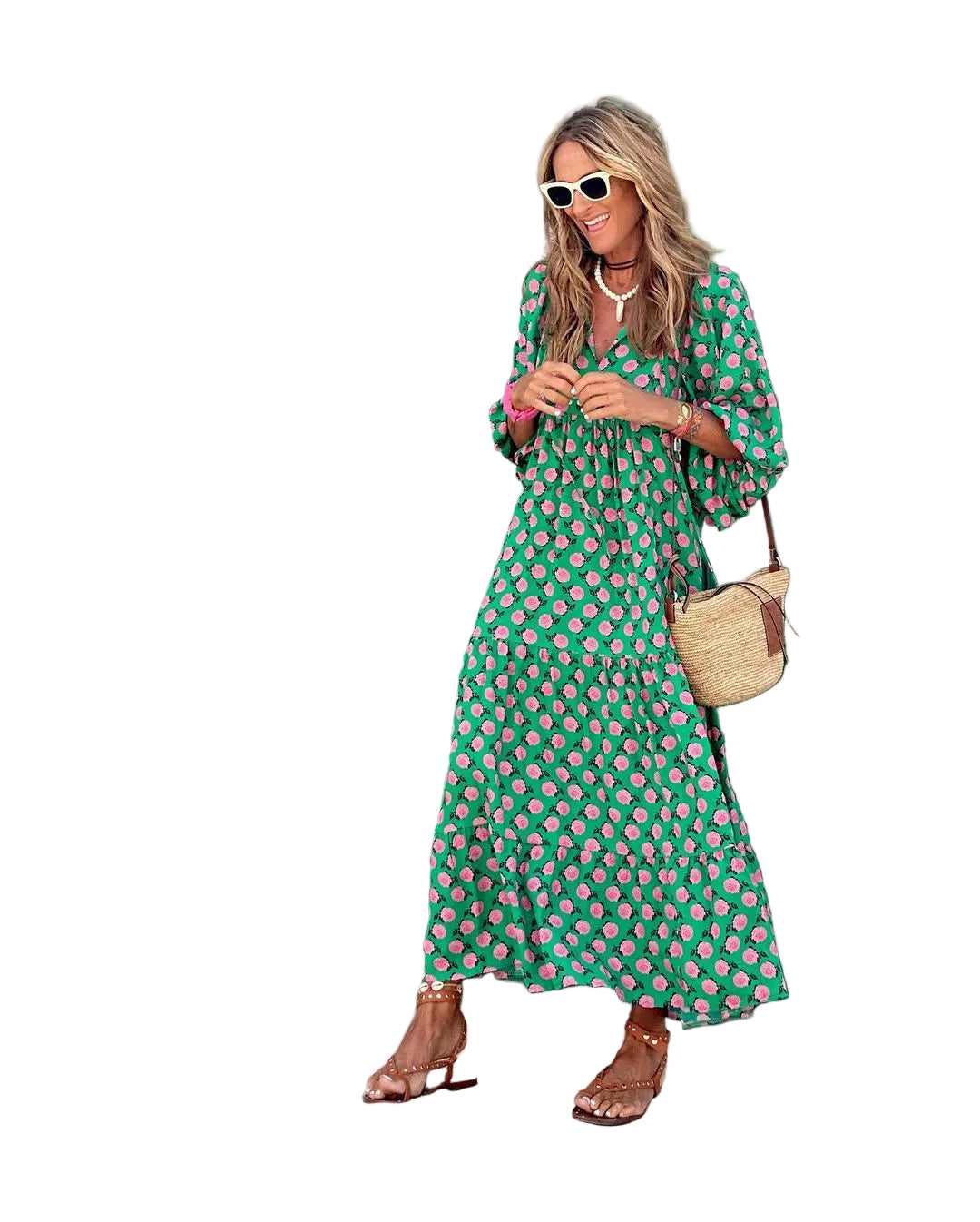 Vestido maxi para mujer con estampado gráfico