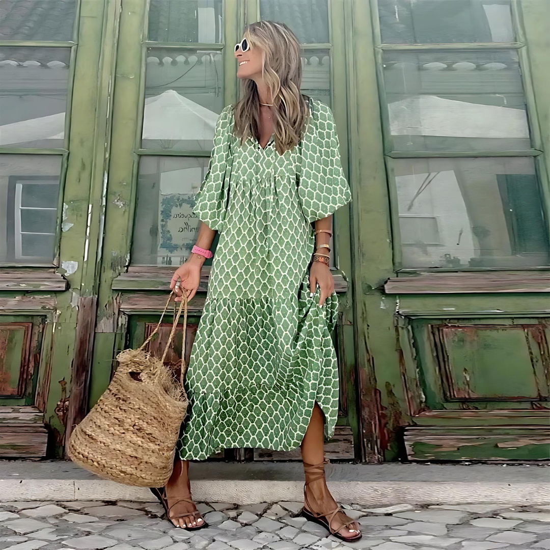 Vestido maxi para mujer con estampado gráfico