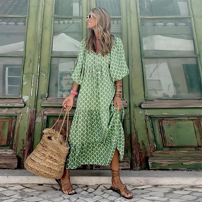 Vestido maxi para mujer con estampado gráfico