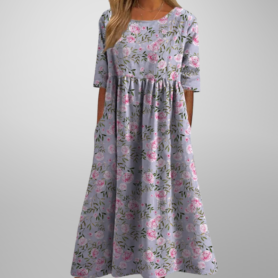 Vestido midi para mujer con estampado floral