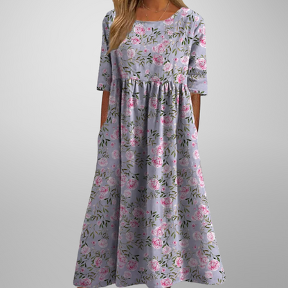 Vestido midi para mujer con estampado floral