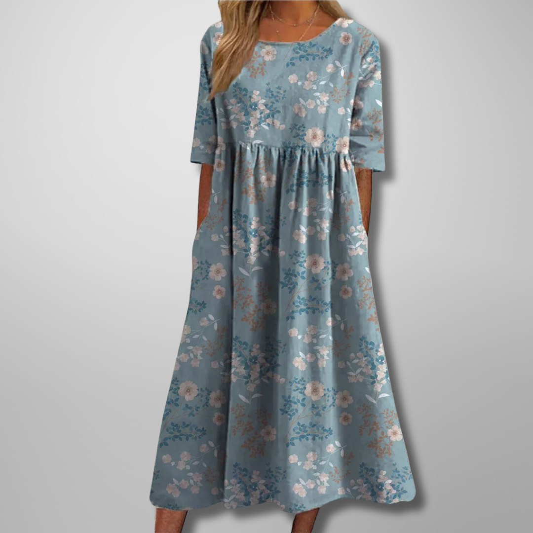 Vestido midi para mujer con estampado floral